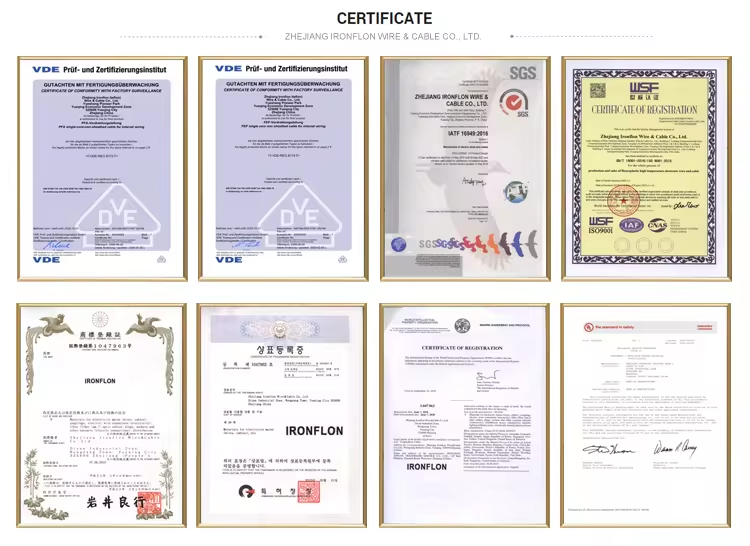 High Voltage Wire Certification Certificate High Voltage Wire Certification Certificate